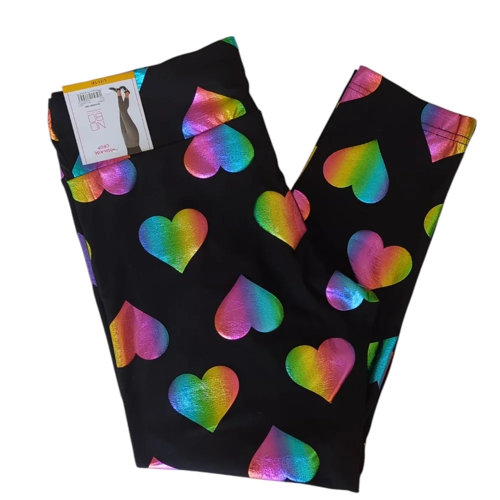 NWT No Boundaries Sueded High-Rise Cropped Pants Junior LARGE 11-13 Black Multi